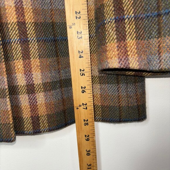 Vintage Evan Picone Tweed Double Breasted Blazer Size 4 Brown Plaid Wool Jacket - Picture 12 of 16
